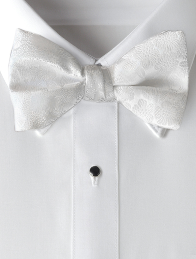 'Allure' Floral Bow Tie - White